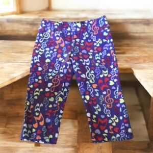 Faded glory leggins with 🎶 music symbols (6) school ready purple colorful